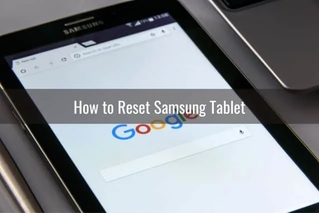Tablet with Google website loaded on browser