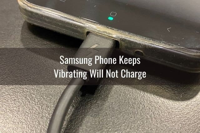 Phone with charging cable plugged in