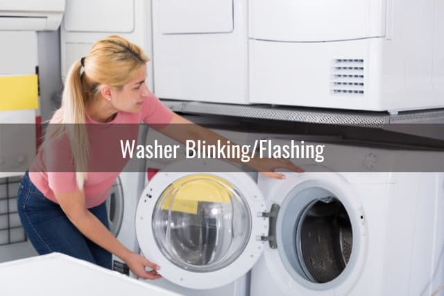 Woman checking the washer
