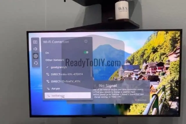 LG TV Network WiFi Connection Screen