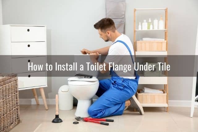 Plumber putting in new toilet