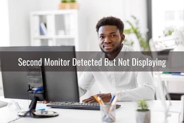 Man using monitor for office work