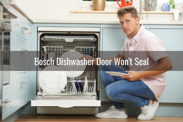 Man putting plates in the dishwasher