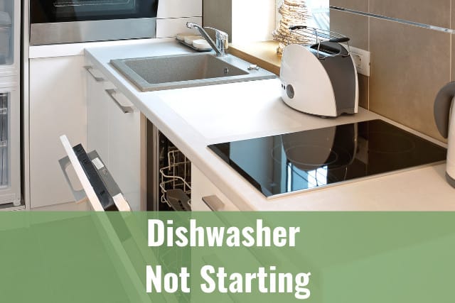 Modern white dishwasher in the kitchen