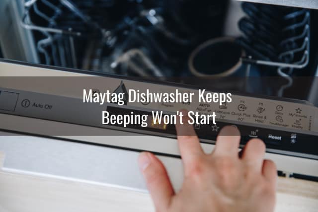Pressing the start button of dishwasher
