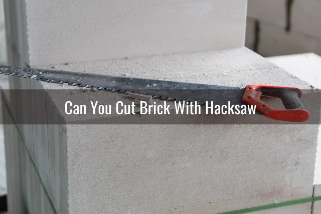 Cutting a brick using a machine