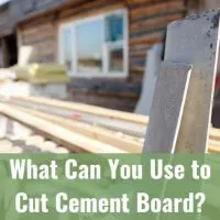 Cutting cement board outside the house