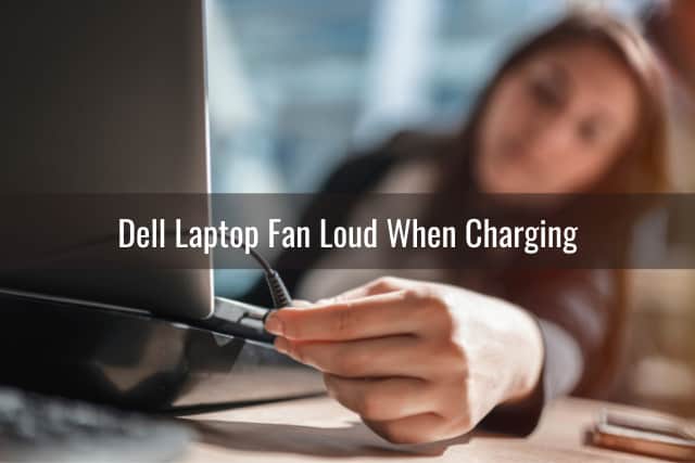 Woman charging her laptop
