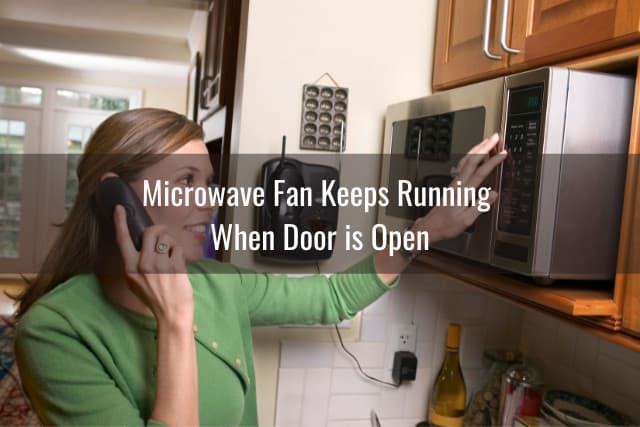Pressing the start button of the microwave