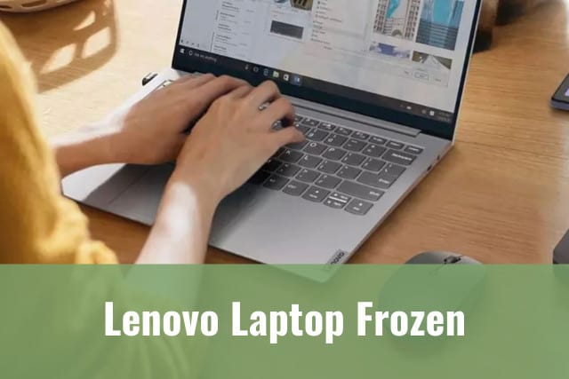 Black laptop on the lap