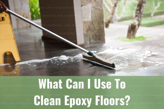 Soap mop cleaning garage floor