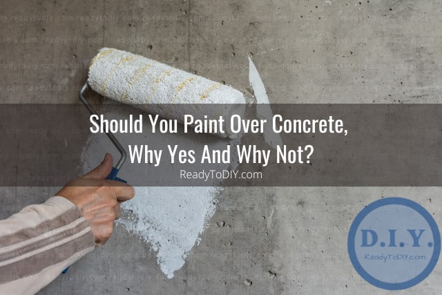 Painting the concrete using roll brush