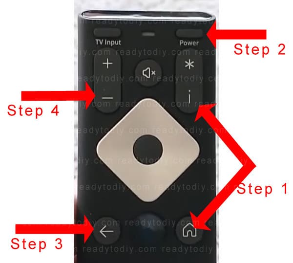 Shows steps 1 to 4 to reset Xfinity Flex Remote XR16