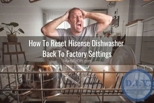 Frustrated man looking at the dishwasher
