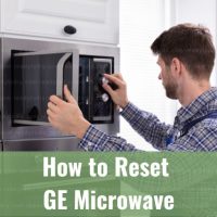 Man adjusting the button of the microwave