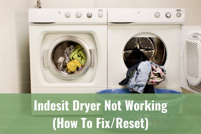 Modern dryer with clothes inside