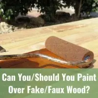 Painting the faux wood using paint roll