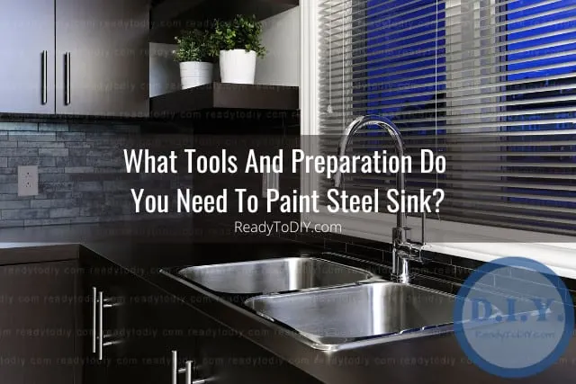 Steel sink in the kitchen