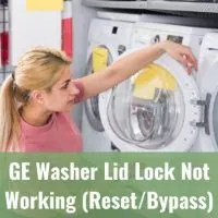 Woman checking the washer lock