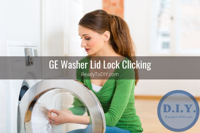 Woman checking the washer lock