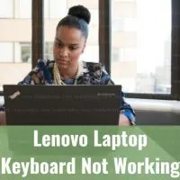 Black lenovo on the desk