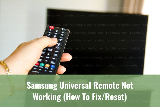 Holding a remote while point at the tv