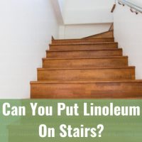 Brown wooden linoleum stairs