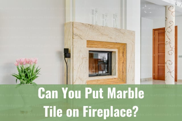 Clean marble fireplace
