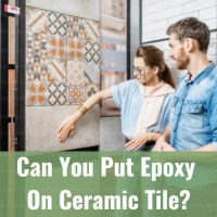 Woman choosing ceramic tile