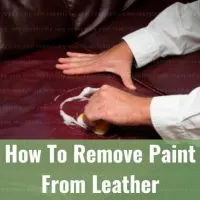 Man removing paint in leather