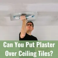 Man putting plaster on the ceiling
