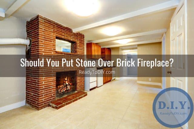 Fireplace with bricks