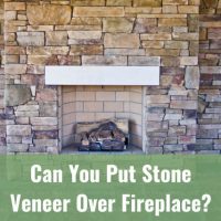 Installed stone in fireplace