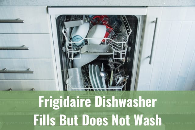 White dishwasher in the kitchen