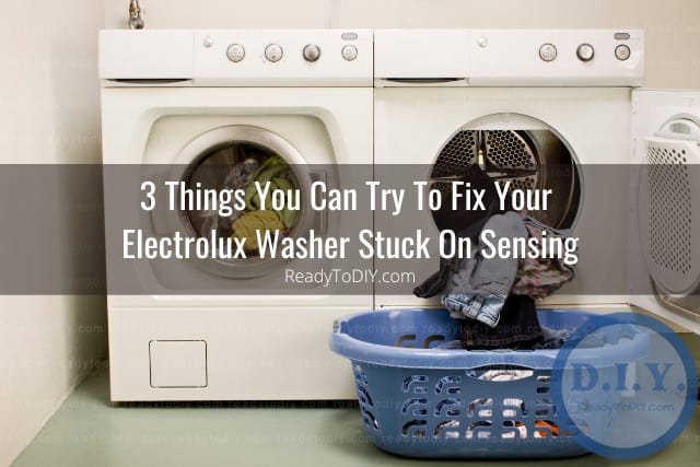 Washing machine with clothes inside