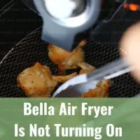 Air fryer with food inside