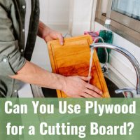 Cleaning the wooden cutting board
